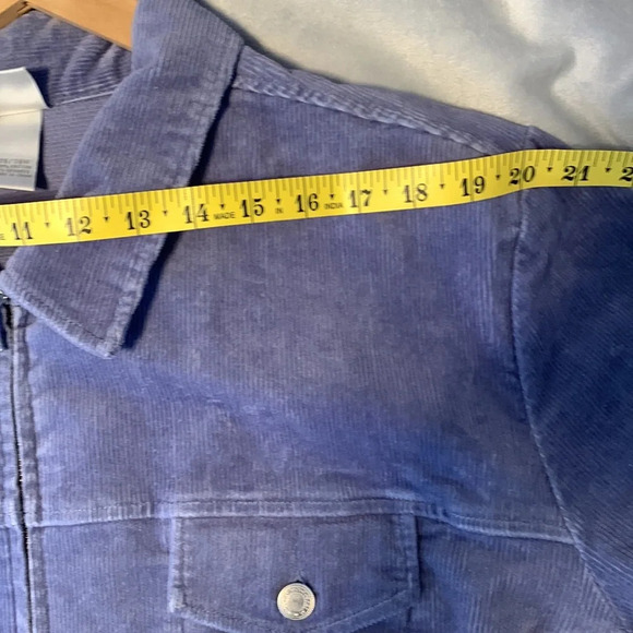 Butterfly stretch size 26 28w  light blue corduroy chore barn coat jean jacket - Picture 9 of 10
